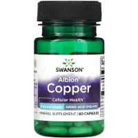 Swanson Health Albion Koppar, 2 mg, 60 kapslar