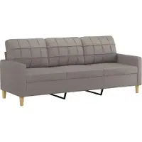 vidaXL Soffgrupp med dynor 4 delar Taupe tyg