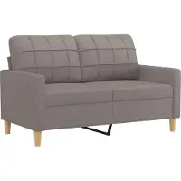 vidaXL Soffgrupp med dynor 3 delar Taupe tyg