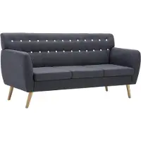 vidaXL 3-sitssoffa med tygklädsel 172x70x82 cm ljusgrå
