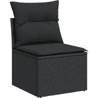 vidaXL Loungegrupp med dynor 6 delar svart konstrotting