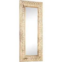 vidaXL Handsnidad spegel 110x50x2,6 cm massivt mangoträ