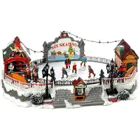 Juldekoration Skridskobana Med Led-lampor Och Rörelse 21x22.5x39 Cm