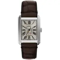 Fossil Analog klocka 'CARRAWAY' kitt / mörkbrun / svart / silver