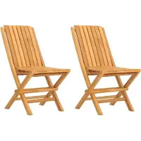 vidaXL Hopfällbara trädgårdsstolar, set om 2, 47x47x89 cm, teakträ