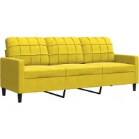 vidaXL 3-sitssoffa gul 180 cm sammet