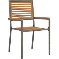 vidaXL Trädgårds stapelbara stolar 2 pcs Brun och Grå 54 x 56 x 90 cm