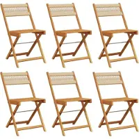 vidaXL Hopfällbara trädgårdsstolar 6 st beige massivt akaciaträ