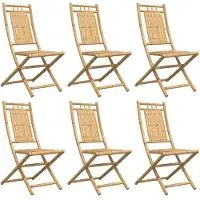 vidaXL Hopfällbara trädgårdsstolar 6 st 46x66x99 cm bambu