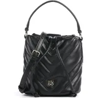 HUGO Quilted faux-leather bucket bag with stacked logo
