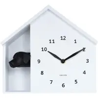 Karlsson väggklocka Peeking Doggy white KA6097WH