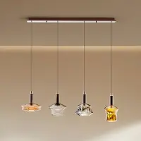 Schuller Valencia Glas pendellampa Scarlett, dimbar, Multifärgad, Vardagsrum / matsal, Glas, Pendellampa