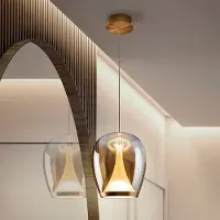 Schuller Valencia Glas pendellampa Suspiro, Creme / bärnsten, Vardagsrum / matsal, Glas, Pendellampa