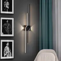 Schuller Valencia LED vägglampa Zig Zag, Svart, Vardagsrum / matsal, Aluminium / grå / zink, Modern, LED-vägglampa, vägglampa inomhus