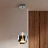 Schuller Valencia Glas pendellampa Suspiro, Aluminium / grå / zink, Vardagsrum / matsal, Glas, Pendellampa