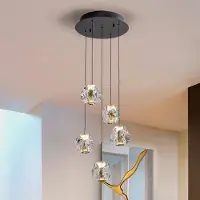 Schuller Valencia Pendellampa Zaira, dimbar, Genomskinlig / transpare, Vardagsrum / matsal, Metall