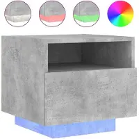Super Merchant Vidaxl Sängbord med LED-belysning, Betonggrå, 40X39X37 Cm