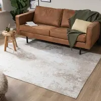 FRAAI Modern matta | Sarge taupe hos Volero | 230x330 cm | Polyester | Abstrakt | Rektangulär | Plattvävd