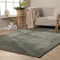 NATURL. Tvättbar matta | Clean grön hos Volero | 200x290 cm | Polyester | Enfärgad | Rektangulär | Hög lugg