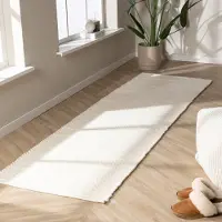NATURL. Löpare i ull | Feline vit hos Volero | 60x200 cm | Ull | Enfärgad | Löpare | Plattvävd
