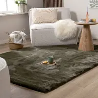 NATURL. Fluffig matta | Comfy Supreme grön hos Volero | 230x330 cm | Polyester | Enfärgad | Rektangulär | Hög lugg