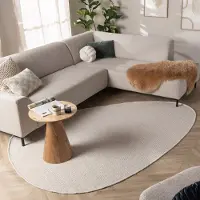 NATURL. Organisk matta | Bliss gräddvit hos Volero | 200x290 cm | Ull | Enfärgad | Oregelbunden form | Plattvävd