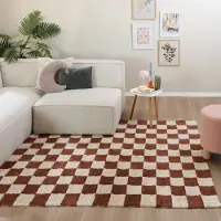 FRAAI Retromatta | Gambit brun/vit hos Volero | 160x230 cm | Bomull | Symmetrisk | Rektangulär | Hög lugg