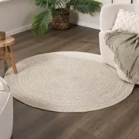 Studio Clarice Rund utomhusmatta i jute | Bali vit hos Volero | Ø 100 cm | Polyester | Enfärgad | Rund | Plattvävd