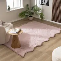 NATURL. Fluffig matta | Comfy Supreme Wavy rosa hos Volero | 80x150 cm | Polyester | Enfärgad | Rektangulär | Hög lugg