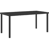 vidaXL Trädgårdsmöbelset 5 pcs Svart konstrotting