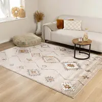 FRAAI Fluffig matta | Blend Aztec beige hos Volero | 80x150 cm | Polypropen | Sicksack | Rektangulär | Hög lugg