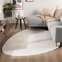 NATURL. Tvättbar matta | Cozy Pebble gräddvit hos Volero | 160x230cm | Polyester | Enfärgad | Oregelbunden form | Låg lugg