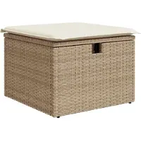 vidaXL Trädgårdsoffset 7 pcs Beige konstrotting