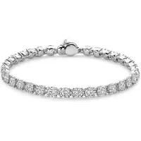 Ti sento silverfärgat vitt tennisarmband 23042ZI/S