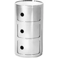 Kartell Componibili Metal Förvaring Med 3 Fack - Hurtsar Abs-plast Krom
