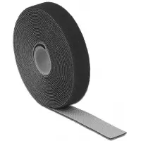 HQ Products Kabelbinder Kardborreband för paketering Statisk del och fleecedel (L x B) 5 m x 20 mm Svart 1 st