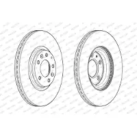 FERODO Bromsskivor DDF1880C fram, ventilerad, 2 Stycke
