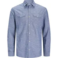 Jack & Jones Sheridan Linen Blend Plus Size Skjorta Med Långa ärmar