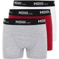 Moxx Paris Boxershorts gråmelerad / mörkröd / svart / vit