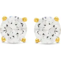 Luxenter Basic-örhängen i 925 sterlingsilver och glänsande zirkonia med 18 karats gulguldplätering