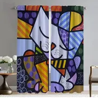 Household supplies MH Mörkläggningsgardin för rum 2 paneler Britto Elegant rumsgardiner Halloween-dekoration Rullgardiner Avdelare Heminredningsgardiner W50xH70cmx2pcs-CL