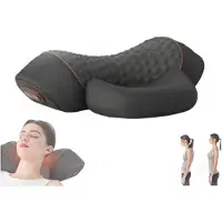 Binchi Health Technology Kudde Massage Nackpuckel, Traktionsmassager med Värme, 3 i 1 Nackmassagekudde Uppvärmd Masserar Nackar Kuddar Uppvärmd Traktion grå