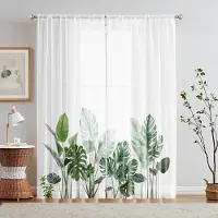 Household supplies MH 2 st HD digitalt tryckta gröna bananer fönsterskärm heminredningsstil dekoration vardagsrum sovrum stånggenomgående gardineffekt st W52H63inchW132H160cm