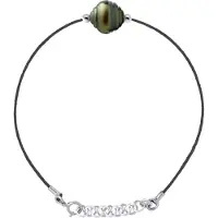 Diadema - Armband Love Bond - Svart Nylon - Tahitipärla - Regnbåge