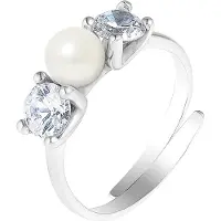 Diadema - Massiv ring med sötvattenspärla - Pure White Collection