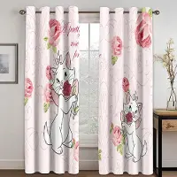 Your Warm Home Tecknad Söt Katt Djurpark 3D Baby Barn Flicka Barn Fri Frakt 2 Delar Tunn Fönstergardin för Vardagsrum Sovrum Dekor 100W130H(CM)40x51in&Grommet Top