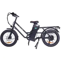 Electric Ride Gogobest GF200 Vuxen City Elcykel Med Dubbelsäte 500W Motor 48V 15.6Ah Batteri Off-Road Elcykel 20 Tum Feta Däck Mountain E-Bike svart