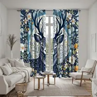 Household supplies MH 2 st HD digitalt tryckta gröna bananer fönsterskärm heminredningsstil dekoration vardagsrum sovrum stånggenomgående gardineffekt st W52H95inchW132H241cm