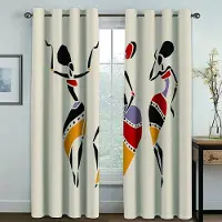 Yiran Furniture 3D Modern Lyx Afrikansk Kvinna Skir Tunn Skuggande Fönstergardin för Vardagsrum Sovrum Kök Behandling Hem Krok Dekor 100W130H(CM)40x51in&Hook