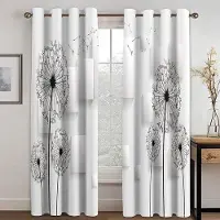 A Family Of Home Textiles Abstrakt Cirkel Linje Blommönster Retro Fönstergardiner för Vardagsrum Sovrum Kök Moderna Gardiner Hemdekoration Draperier W50H130(CM)x2&Hook